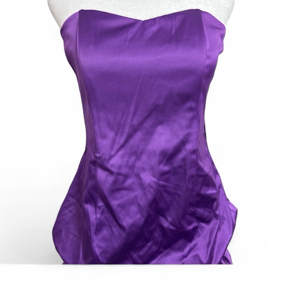 Wishes Wishes Wishes Size 9 Strapless Purple Bubble Hem Party Dress - Picture 3 of 12